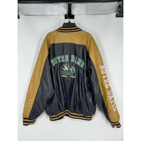 Steve And & Barrys Leather Full Zip Up Leather Bomber Varsity Emboridered Men XL